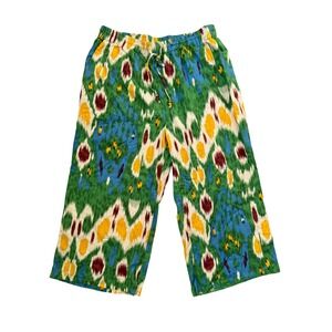 Christian Siriano New York Women's‎ Pants 2X Green Linen Rayon Wide Leg